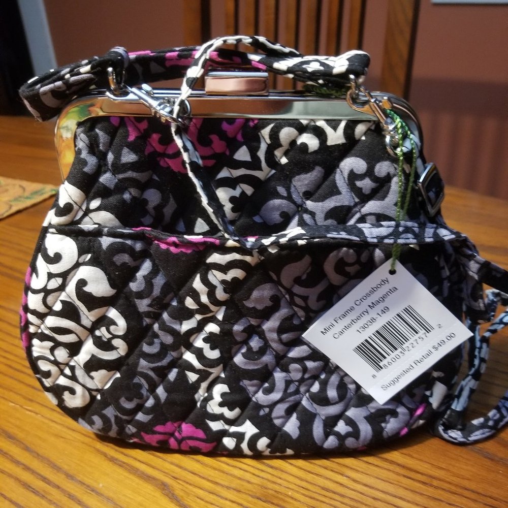 Vera Bradley mini frame crossbody Canterberry magenta